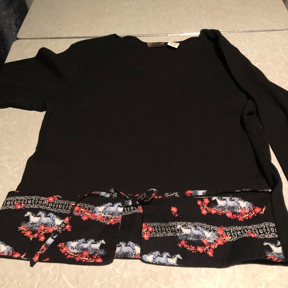 Vintage NWOT Wrangler Cute Blouse  horses apron waist CLOSET CLEAR OUT - Picture 5 of 6